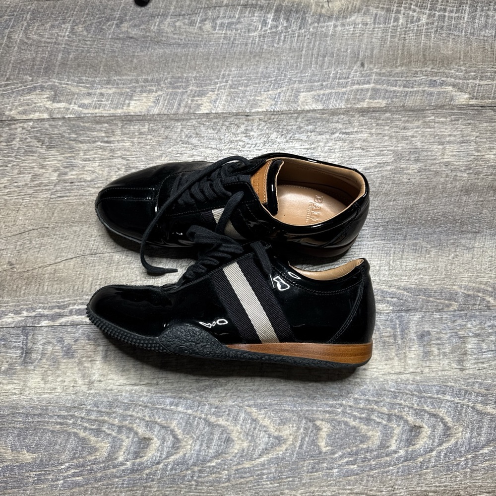 Bally Black Patent Leather Sneakers